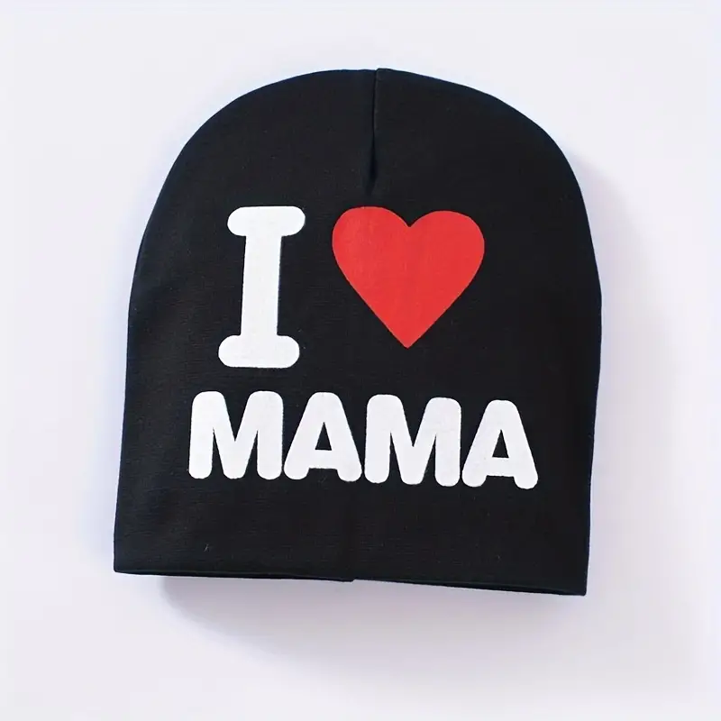 Caciula copii I love mama culoare neagra